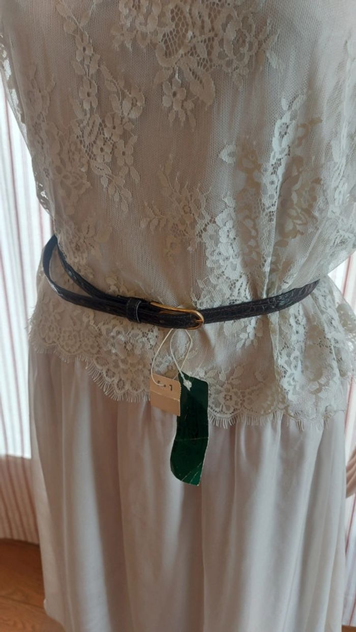 Ceinture en cuir serpent neuve marron 75cm - photo numéro 5