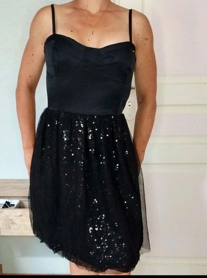 Robe bustier soirée sequins - NafNaf Vintage - 42 = 40 actuel - Neuve