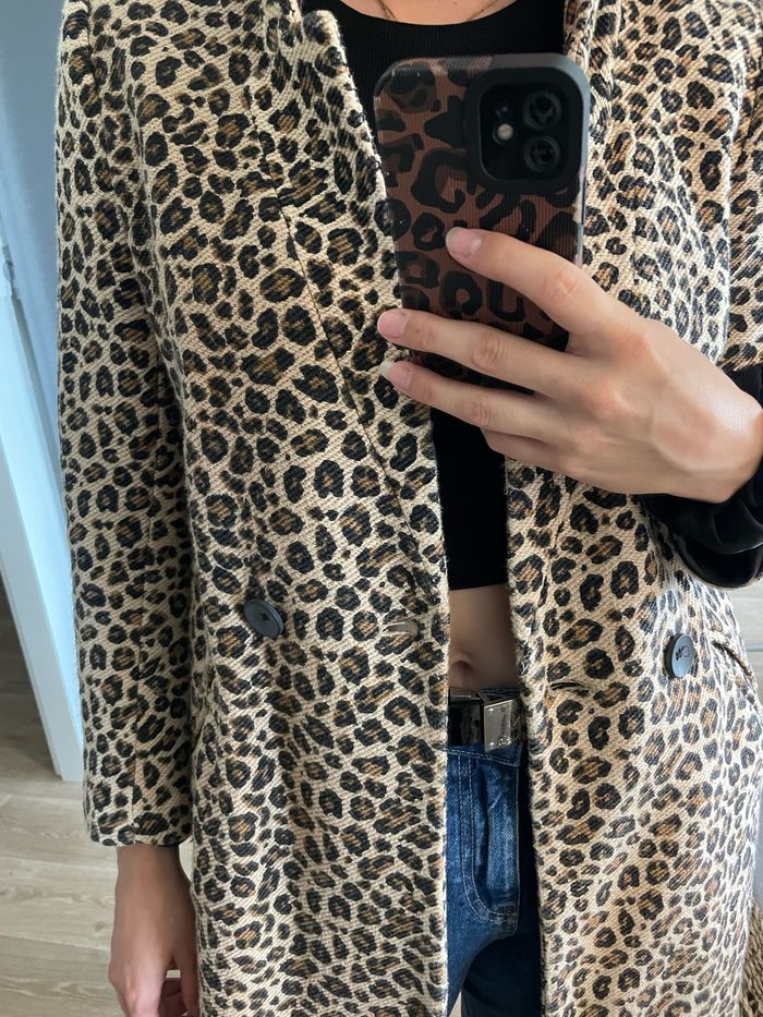 Manteau léger léopard stradivarius taille M - photo numéro 4