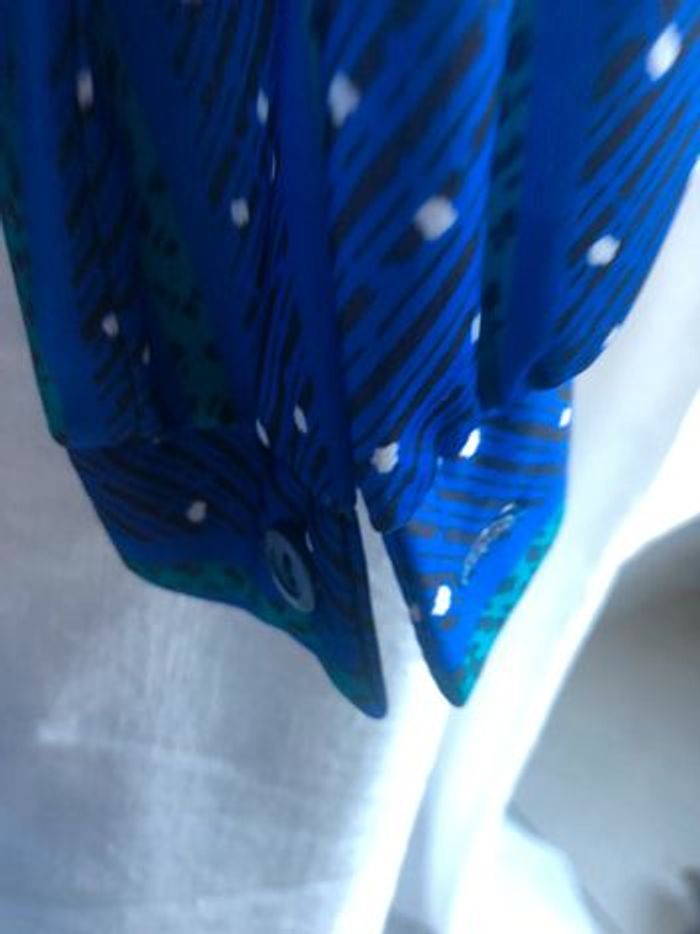 #robe #vintage #plisse #bleu #vert #imprime léopard #taille 44 - photo numéro 6