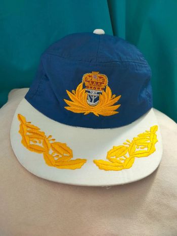 Casquette adulte style marin – broderies dorées et écusson ancre