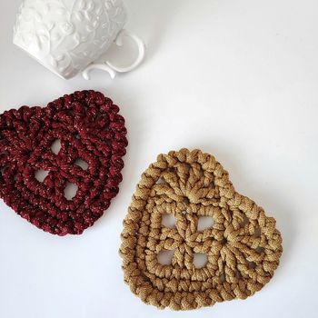 Sous-verre, dessous de tasse, cadeau fait main saint Valentin