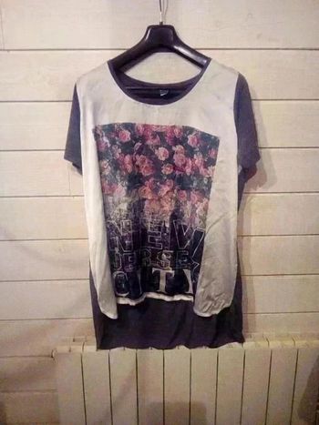 liquette XL  large, gris anthracite, blanc et rose