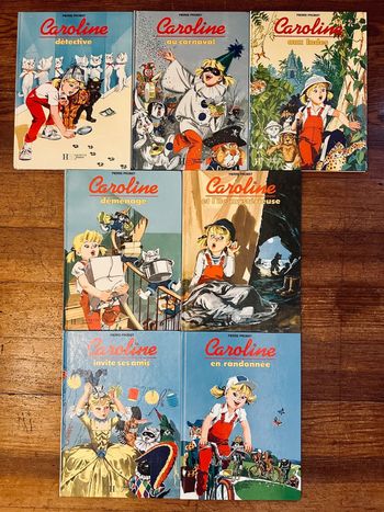 Lot de 7 bd Caroline livres albums Hachette vintage Pierre Probst