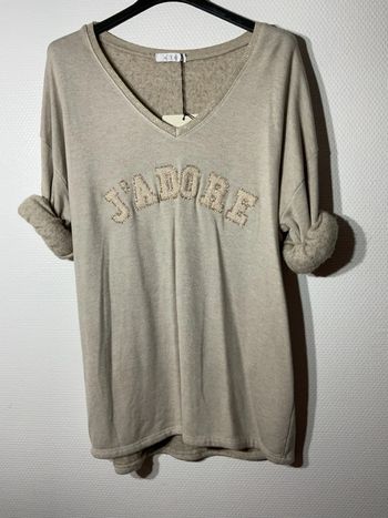Pull molletonné « j’adore » femme taille unique (36-40)- nos - neuf avec étiquette