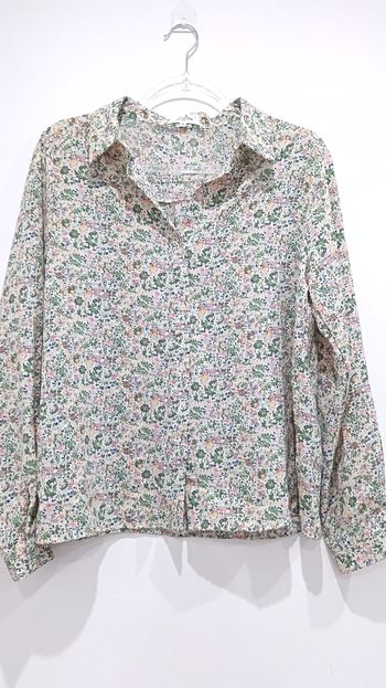 Chemise vert vintage fleurie Emma & Ella Paris taille XL