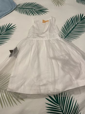 Robe cérémonie blanche vert baudet 5 ans