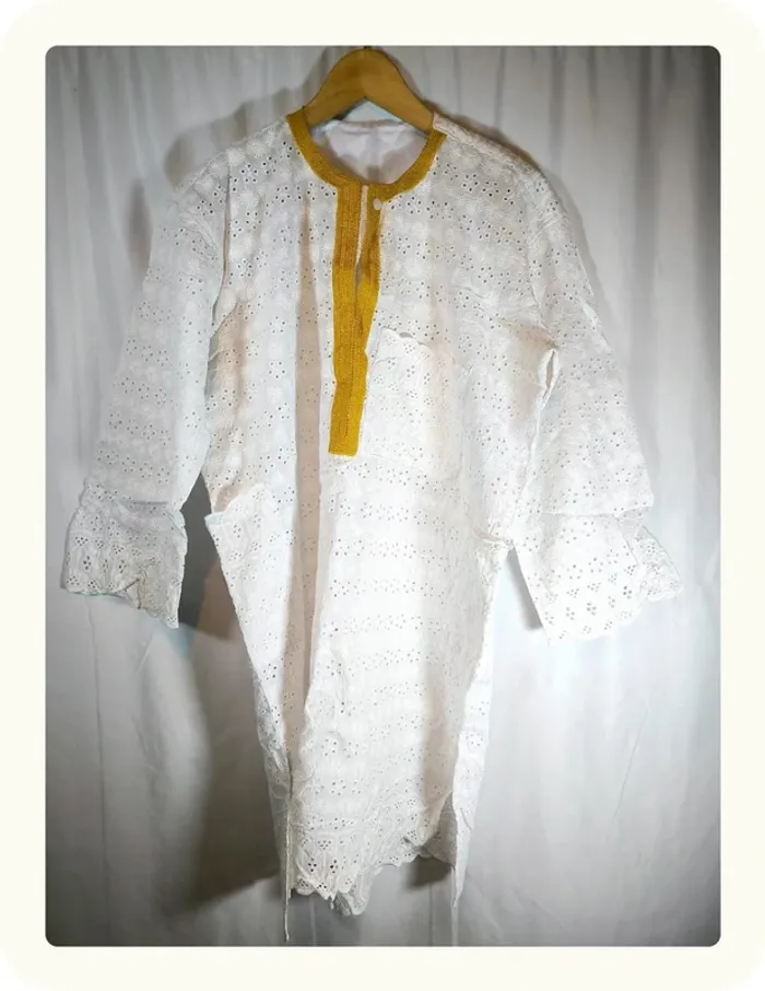Ensemble haut manches longues pantalon vêtement traditionnel homme Taille M - photo numéro 2