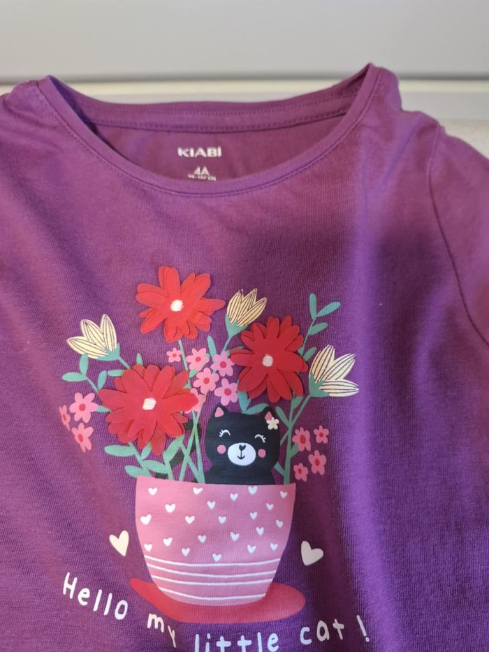Beau lot fille 5 tee-shirts 4 ans manches courtes Kiabi/Marvel très bon état - photo numéro 8