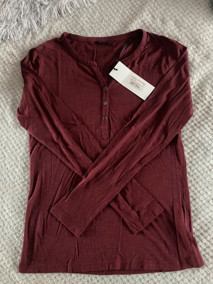 Haut manches longues grenat neuf IKKS