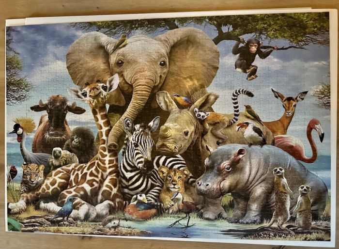 Grand puzzle « Animaux » déjà fait (50x75cm)