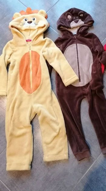 pyjama combinaison toute douce lion ours 3 ans tissaia, même pas peur