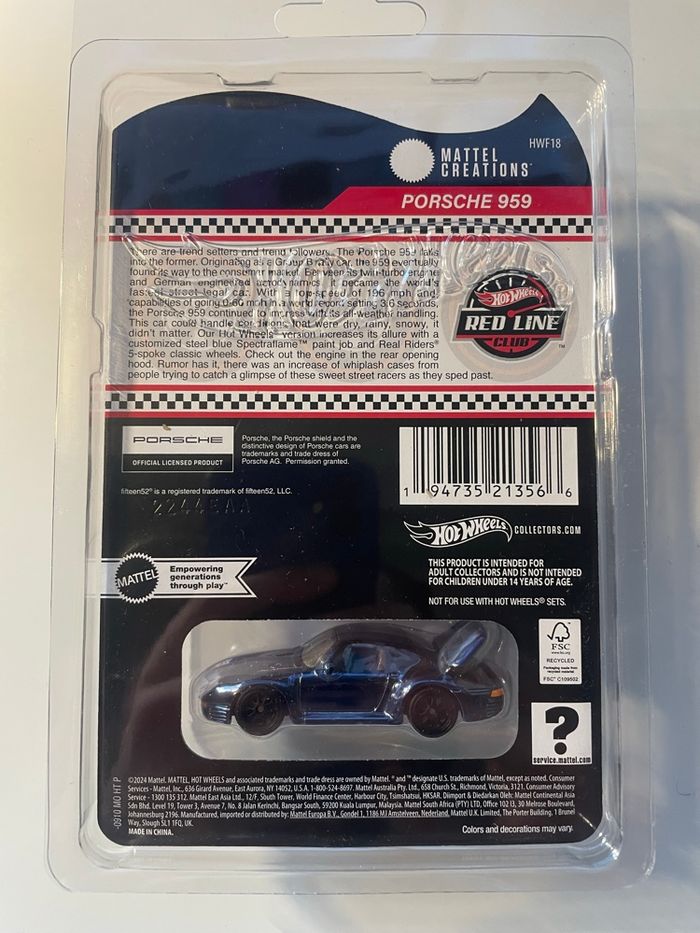 RLC exclusive Porsche 959 Mattel Creation - photo numéro 5