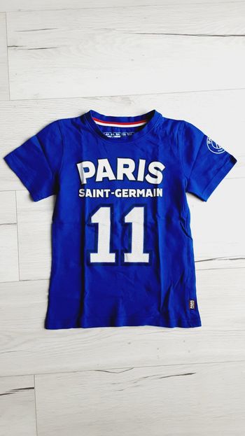 Vêtement garçon tee-shirt manches courtes bleu PSG Paris Saint Germain 11 Di Maria 6 ans