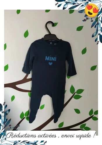Pyjama léger bébé mini coeur 1 mois