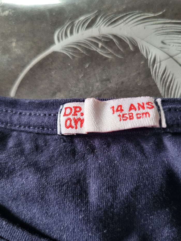 Tee-shirt manches longues bleu marine - photo numéro 3
