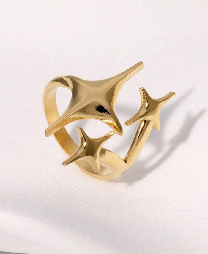 Bague Dorée inoxydable et ajustable - photo numéro 3
