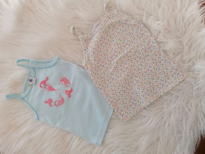 2 tee shirt fine Bretelles petit bateau 24mois - photo numéro 4