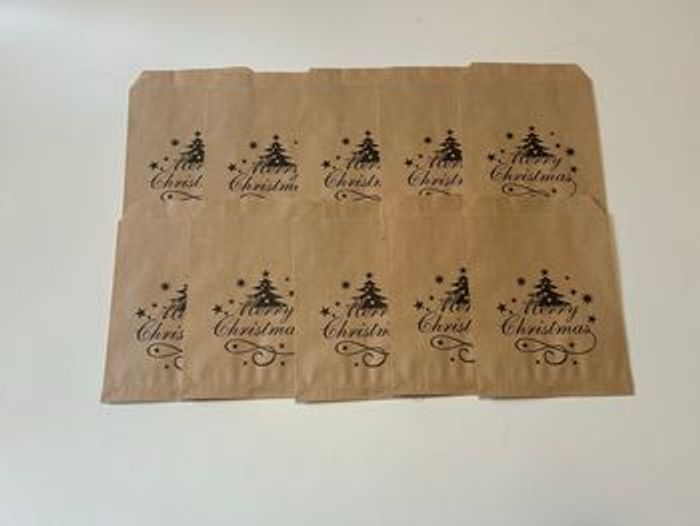 Lot de 10 sacs en papier kraft sur le thème de Noël