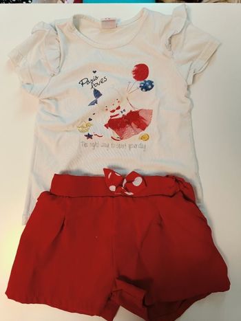 Ensemble tee shirt + short 36 mois Ativo