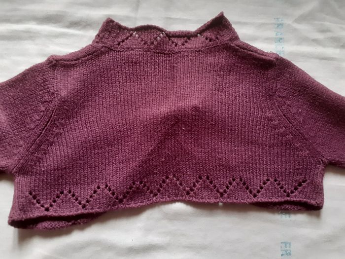 Boléro bordeaux avec broderies ajourées - photo numéro 5