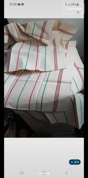 Lot de 5 serviettes métis fleur bleue 85 x 62 cm