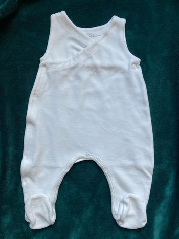 Combinaison/pyjama velours blancs Petit Bateau 12 mois
