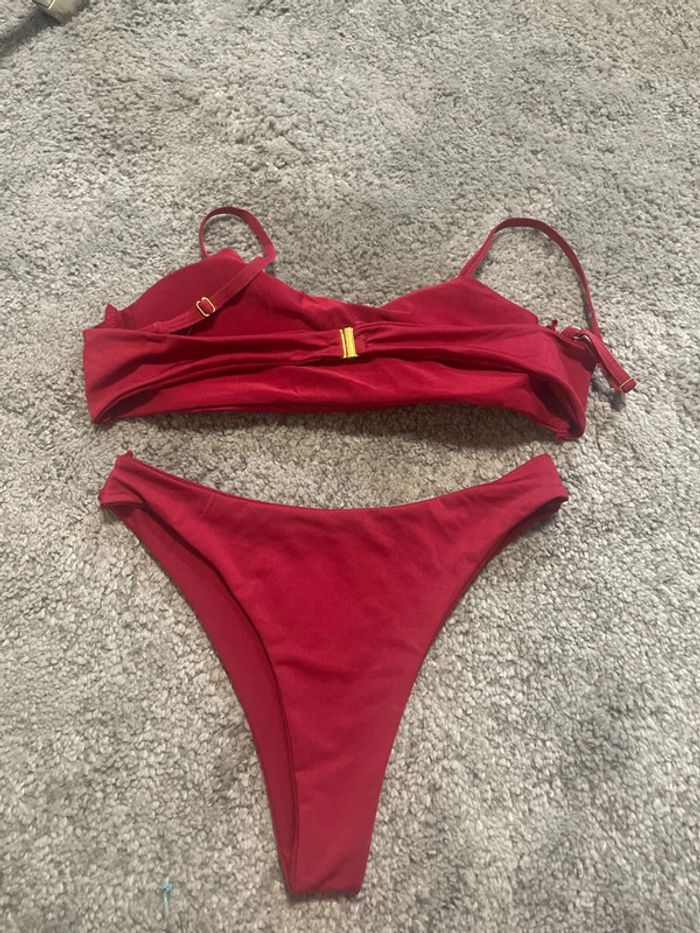 Ensemble maillots 2 pièces bordeaux taille M échancré - photo numéro 6