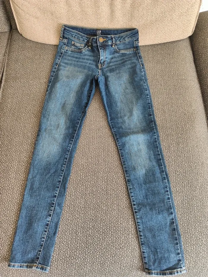 Jean fille Gap Stretch super skinny 14 ans bleu - photo numéro 2
