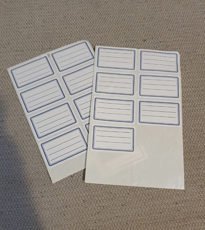 Étiquettes de cahier