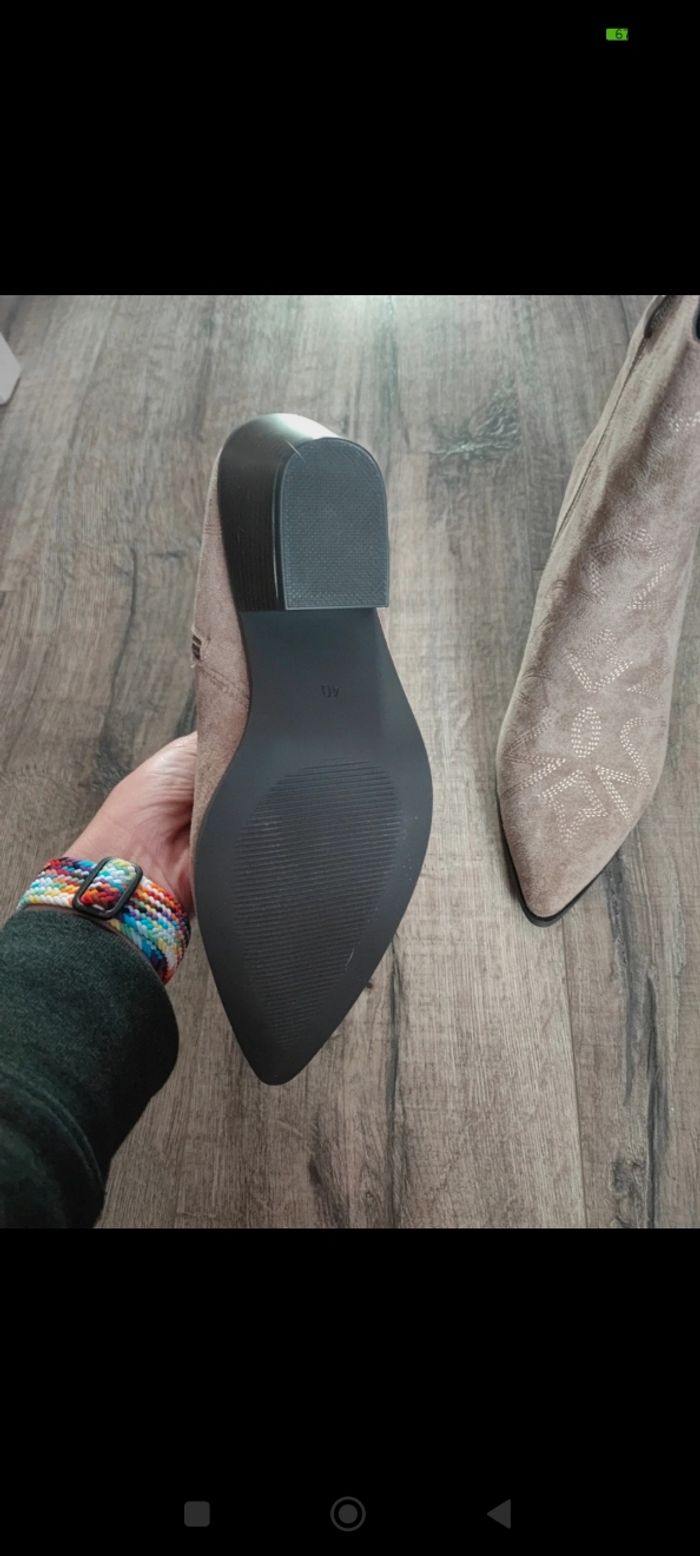 Bottines Lee beige en nubuck taille 40 - photo numéro 4