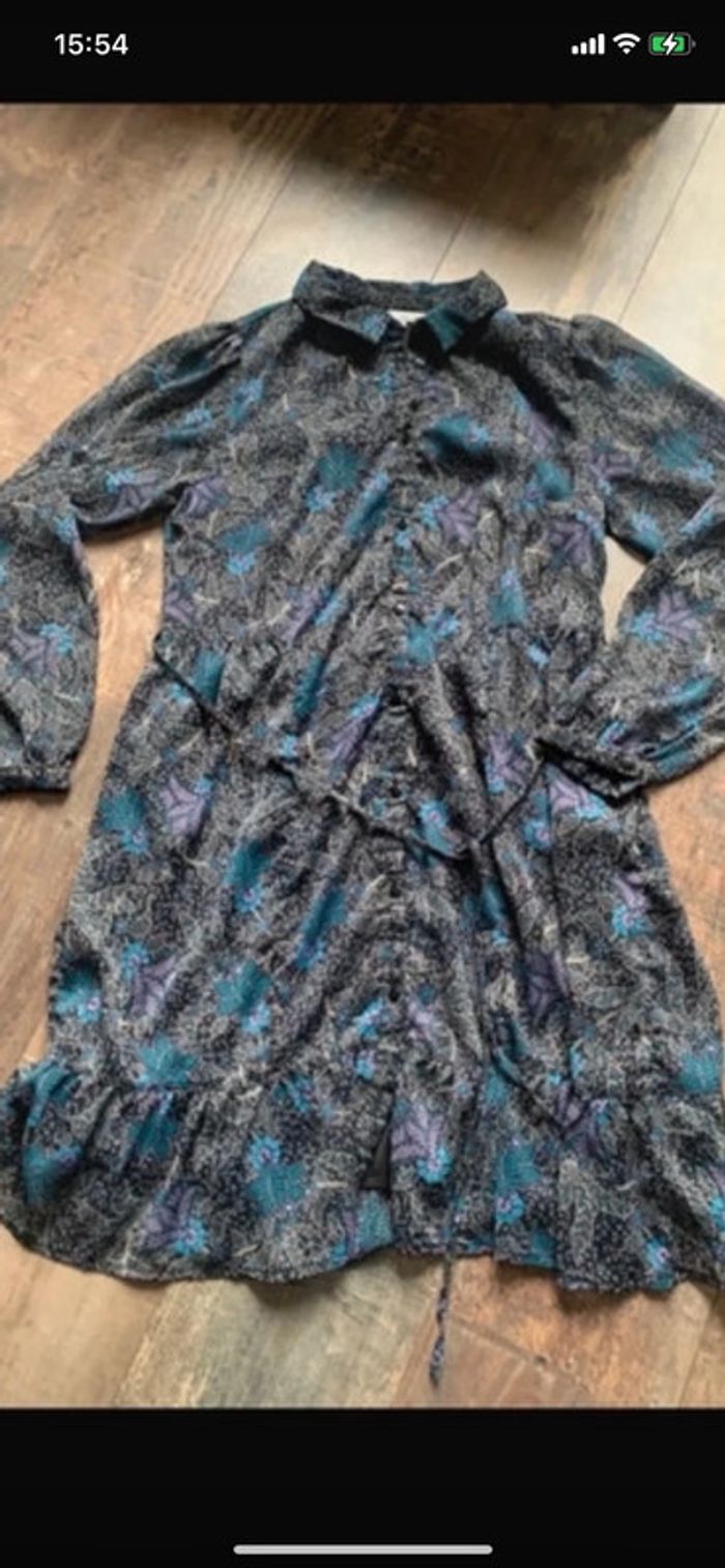 Robe chemise bleutée - photo numéro 4