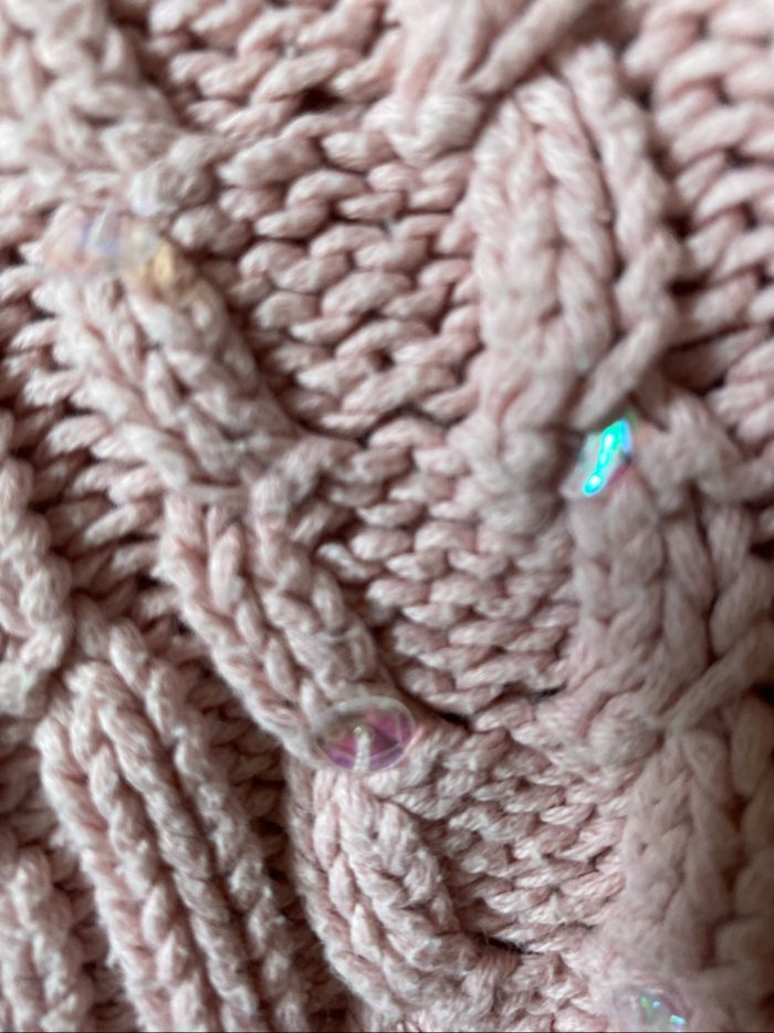 Pull torsades coton rose 3 ans vynil fraise - photo numéro 6