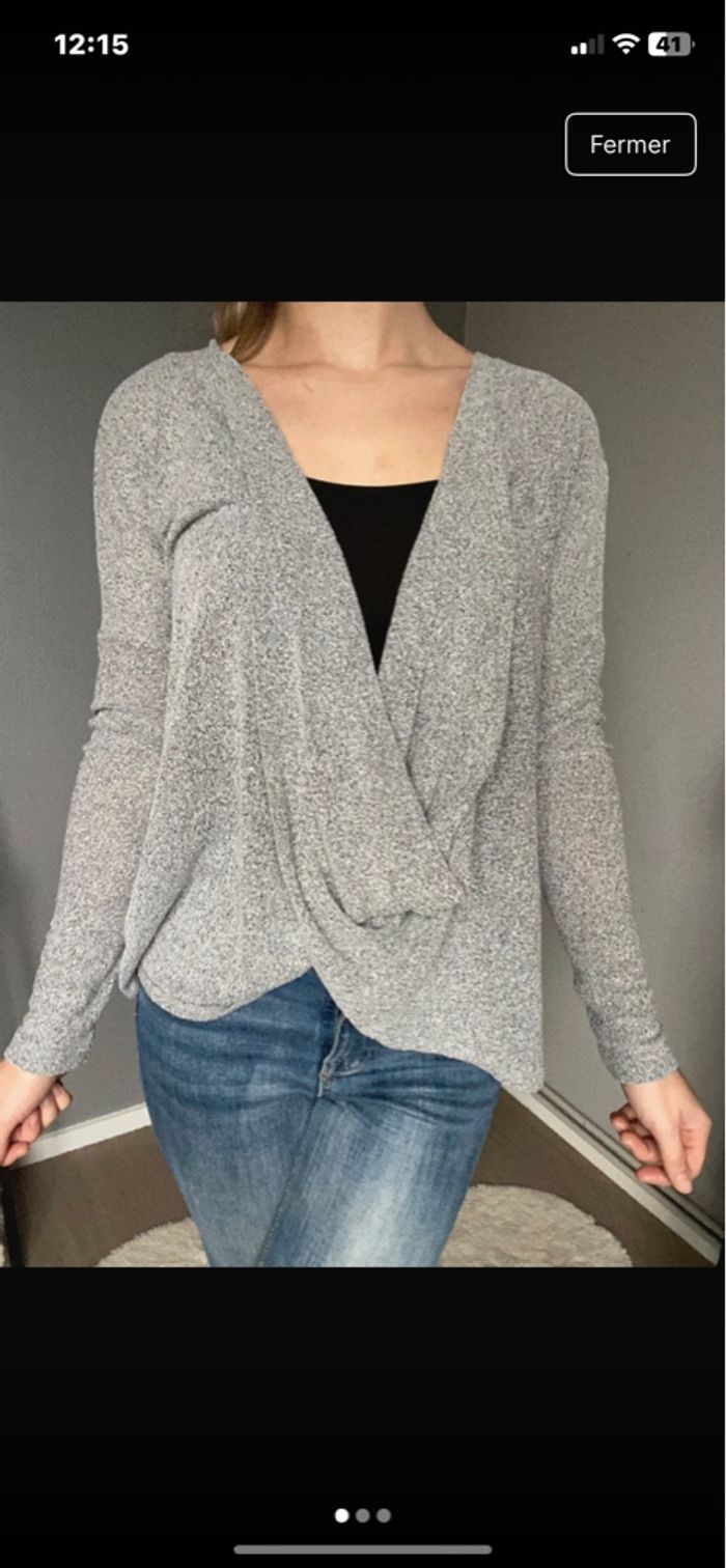 Top gris batik taille s