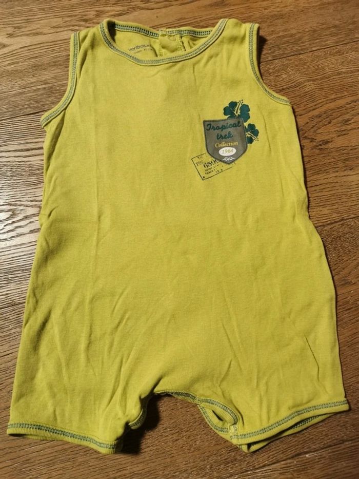 Combi short verbaudet 12 mois vert