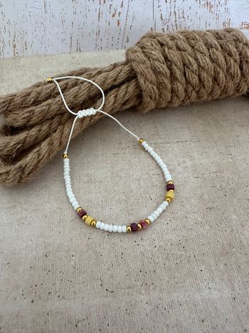 Bracelet perle et nylon réglable