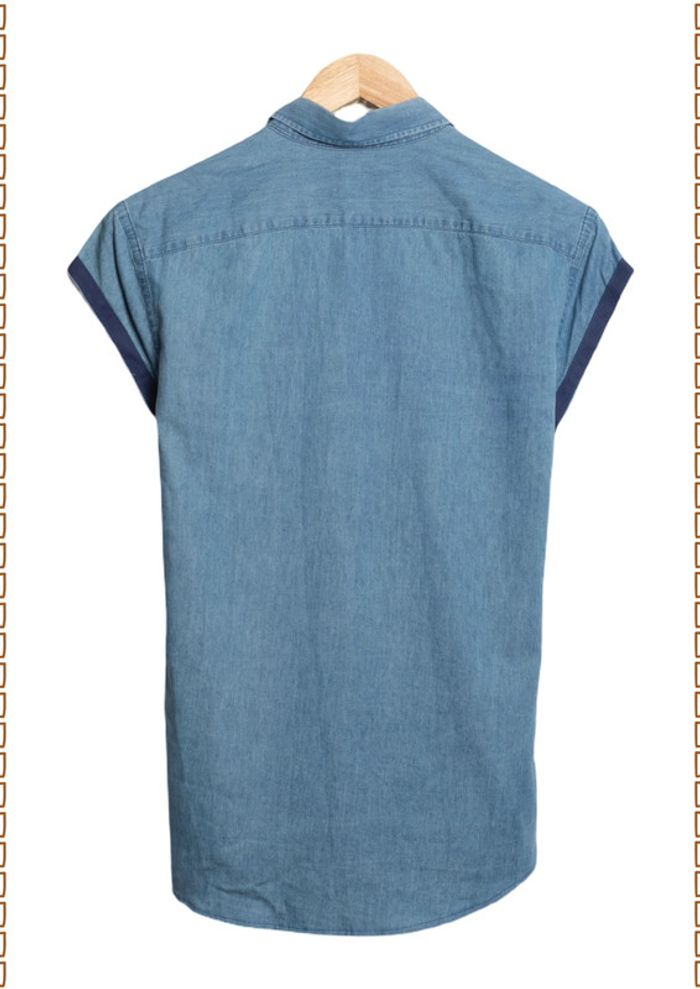 Chemise sans manches en denim upcycler Coton Society X Tilli Paris – Taille S - photo numéro 7