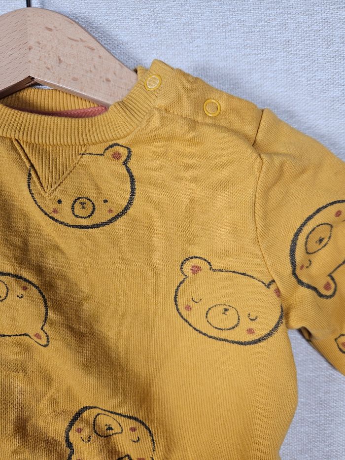 Pull moutarde motif ourson tex 3 mois - photo numéro 4