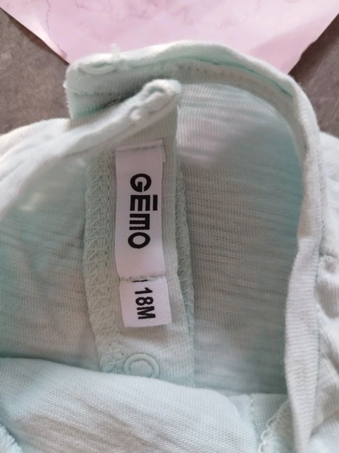 T-shirt bleu dentelle 18 mois - photo numéro 3