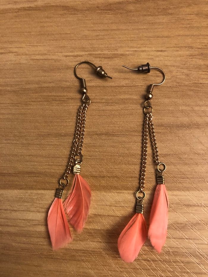 Boucles d’oreilles tombantes plumes