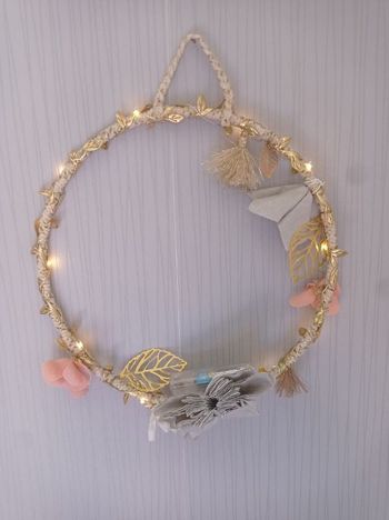 Couronne lumineuse "bois&fleurs"