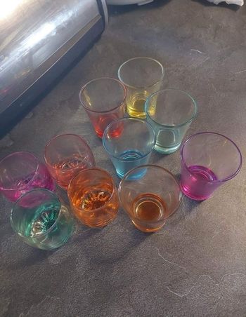 Lot 10 mini verrines en verre TBE