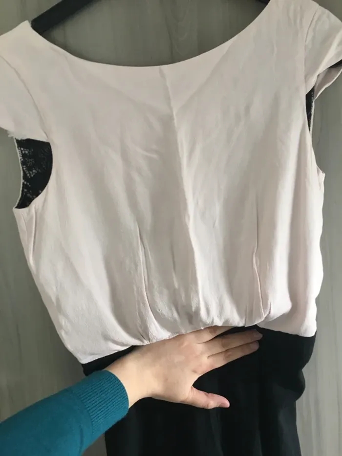 Combishort habillé noir et rose pâle avec dentelle naf naf taille 36 - photo numéro 4