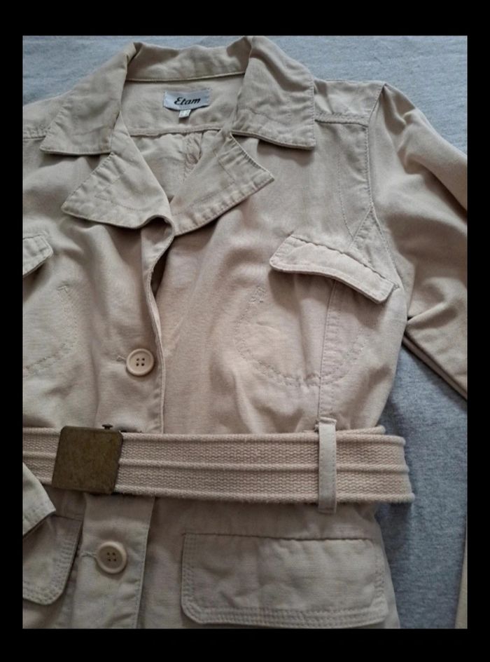Veste en jean beige femme - photo numéro 3