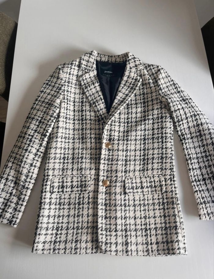 Blazer à carreaux noir et blanc - photo numéro 3