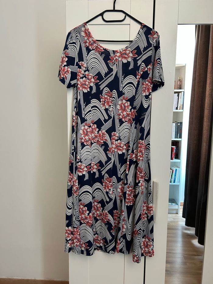 Robe longue marine à motifs Airisa Taille L - photo numéro 6