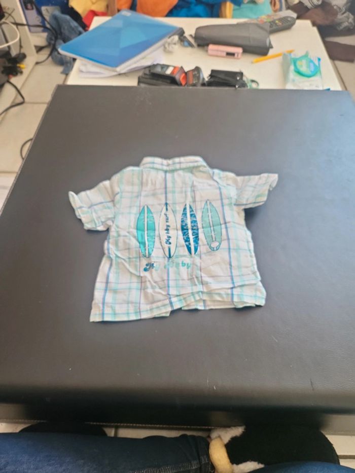 Chemise à manche courte bleu avec planche de surf 6M bébé reve - photo numéro 6