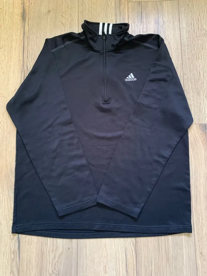 Haut manches longues Adidas Noir zip 1/4 Taille XL - photo numéro 4
