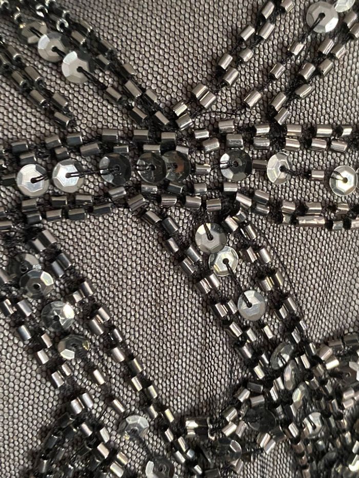 Robe à sequin noire et argentée Mango - photo numéro 8