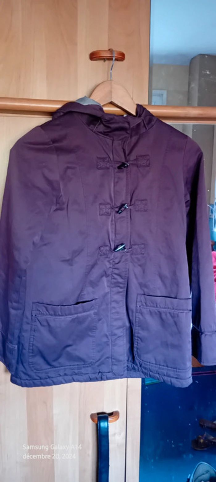 Manteau long style duffle coat prune neuf fille 12 ans okaïdi - photo numéro 3